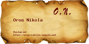 Oros Nikola névjegykártya